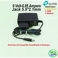 Adapter 9V 0.85A Ruoter modem 9 Volt 0.85 Ampere 5.5x2.1 TP-Link genuin