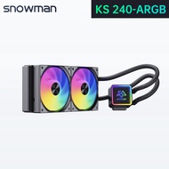 CPU Liquid Cooler intel AMD SNOWMAN KS240 ระบบระบายความร้อนCPUด้วยน้ำ หม้อน้ำ2ตอน ไฟARGB a KS240 Whi