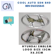 🔥READY STOCK 🔥HYUNDAI EMBLEM LOGO = MATRIX ,SONATA ,ACCENT ,ATOS ,GETZ ,I10 ,IX35, SANTA FE, DTAREX, TRAJET, i20, i30