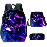 Backpack bags Fortnite Night Backpack Three-Piece Set Large Capacity Student Schoolbag