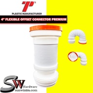 TP Plastic Heavy Duty Premium Flexible Offset 4" For WC Connector (Made In Malaysia) #TPE-9315 Flexi