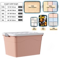 JJ.SG Storage Box Transparent Stackable Plastic Container With Wheels Thickened Storage Organizer 26