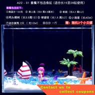 🧸Small Fish Tank Scenery Decoration Package Aquarium Fish Globe Set Decoration Lazy Aquarium Design Rockery View JSAP