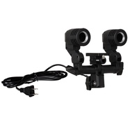 Light Bulb Stand Double E27 Socket Lamp Holder with Umbrella Holder Photography Light Bulb Mount for