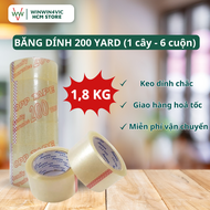 Băng Keo 200 Yard 1 Cây 6 Cuộn Giá Xưởng - Băng Dính Lõi Giấy 7mm 200Yard Siêu Rẻ WINWIN4VIC HCM