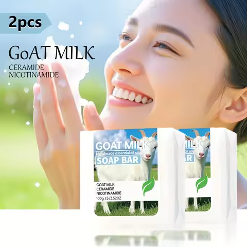 2pcs/goat milk ceramide bath cleaning soap nicotinamide essence hand soap facial cleaning soap