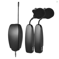 Wireless UHF Microphone System 2 Transmitter and 1 Receiver Musical Instrument Lapel Mics for Smartphone Computer Speakers Cameras Teaching Presentation Public Speaking Voice Ampli
