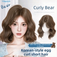 EPOCH Korean Style Egg Curl Wig, Heat Resistant Synthetic Short Curly Wave Hair, Sweet Simulated Sca