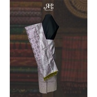 Palembang Songket with Beautiful Sweet Motif, Baby Pink Silver Color, Songket 1 Set | Rizal Songket
