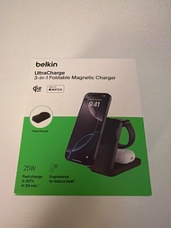 ⁠全新 Belkin Ultra Charge 3-in-1 25W Qi2 可折疊三合一磁吸充電器 (Apple iPhone / Watch / AirPods)⁠ 支援iPhone17