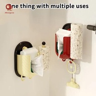 abongsea 2-in-1 Suction Cup Tissue Box, Living Room Tissue Box, Kitchen Cling Film Holder, No-drill 