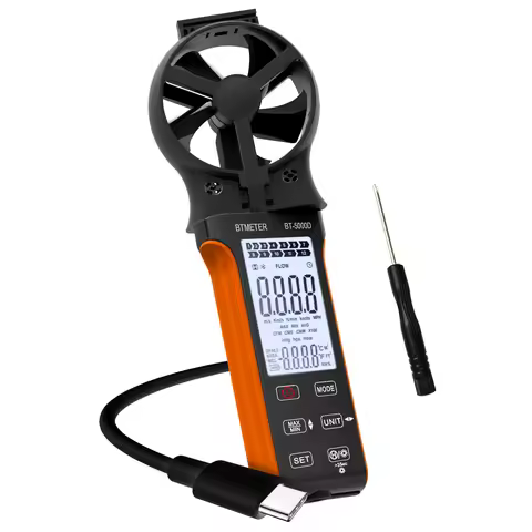 BTMETER Handheld Anemometer,CFM Wind Speed Meter,HVAC Rotatable Wind Air Flow Velocity Wind Volume,R