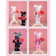 Lego 55cm Puzzle Bear Hugging Large Flower With Led Light, bearbrick Bear Puzzle Model Large size Gl