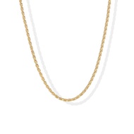14K Gold-Plated Rope Chain Necklace-Ladies Chain Necklace-Ladies Gold-Plated Necklace