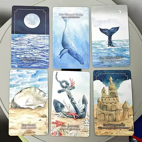 60 Pcs Oracle Cards The Dreaming Waves Oracle Deck 10.3*6cm Filled with Soft Feathered Whispers of W