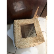 Mica bamboo basket natural 25x25cm storage box