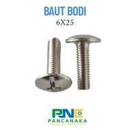 M6X25MM CHROME BODY BOLT | M6X25 BODY COVER BOLT - 1 PCS
