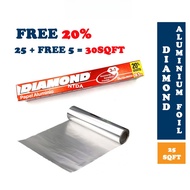 Diamond Aluminum Foil 25 SQFT (7.6m) FREE 20% 5 SQFT (1.5m) - 9.1M