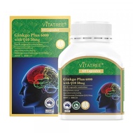 [GENUINE Commitment] Vitatree Ginkgo Plus 6000 With Q10 brain supplement 50mg bottle of 60 pills to 