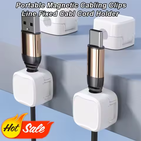 Adjustable Magnetic Cable Clips white Fixed Cabl Cord Holder Portable Cabling Smooth Management Wire