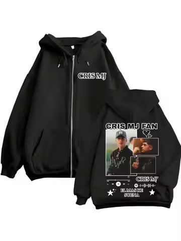 Rapper CRIS MJ FAN Album Tour Hoodie Zipper Men Women Jacket Hiphop Streetwear Outfit Sweatshirt Top