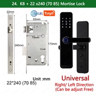 2023 NEW RAYKUBE K8 Tuya Wifi Smart Door Lock TT Lock Fingerprint Lock Digital Electric Lock With Lo