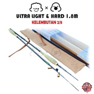 High Carbon Hard Light Rod 1.8m/6ft Udang Harimau & Udang Galah Telescopic Prawn Rod I Pancing Kolam