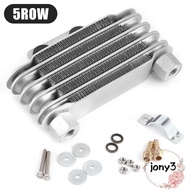 JONY Universal Oil Cooler, Durable Aluminum Original Oil Cooler, Universal 5 Row 65ml Motorcycle Eng
