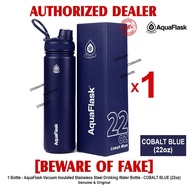 AQUAFLASK 22oz COBALT BLUE Aqua Flask Wide Mouth with Flip Cap Spout Lid Flexible Cap Vacuum Insulated Stainless Steel Drinking Water Bottle Bottles or Tumbler Tumblers Authentic - 1 Bottle
