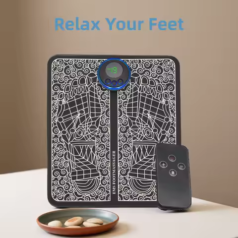 EMS Foot Massager Mat Electric TENS Feet Massager Pad Foldable Massage Mat Muscle Stimulation Fisiot