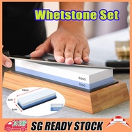 Whetstone Sharpening Stone 1000/6000 Grit - Knife Sharpener Stone - Waterstone Rubber Stone Holder I