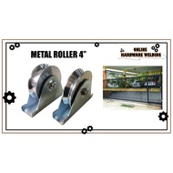 [ 4" ] Auto Gate Roller Wheel/Gate Bearing/Sliding Gate Roller/Roda Pagar Besi/Gate Roller Bearing/Roller With Bracket