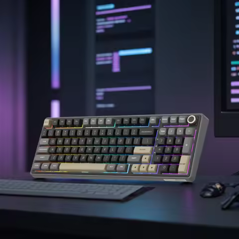 RK ROYAL KLUDGE R98Pro Gasket Wired Mechanical Keyboard 98 Keys RGB Hot-swappable Pluggable Button G