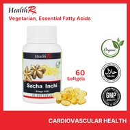 HEALTHRX Sacha Inchi Oil Omega 3-6-9 organic 60 Softgels - For general health well-being (Halal)