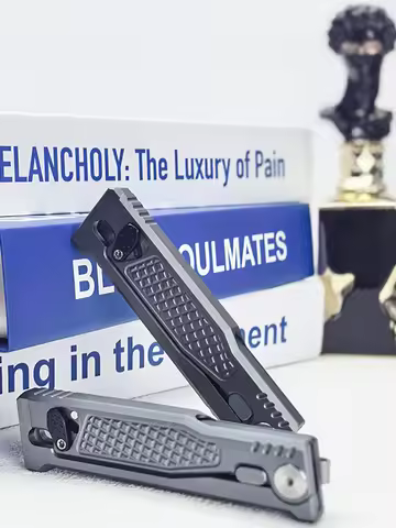 New RE-M Tech l Aluminum Alloy Handle Pocket Knife D2 Stee Multi Functional EDC Tools Utility Outdoo