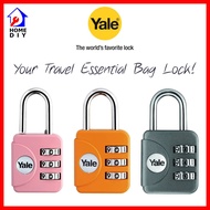 Yale YP1/28/121/1 Luggage Padlock (Pink / Orange / Grey) 28mm 3-Digit Combination Pad Lock, Your Travel Essentials Bag / Luggage Lock!