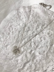 【VintageShop solo 日本直送中古包專賣店】Christian Dior   項鍊 銀色 Dior Logo 愛心墜飾 54fcgb