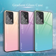 Samsung A53 A52 A22 A32 A72 A73 4G 5G Case Gradient Tempered Glass cover