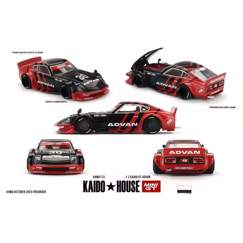 TSM MINIGT KAIDO HOUSE 1:64 KHMG172 fairlady Z Kaido GT ADVAN Die-cast Alloy Car Model Collection Gi