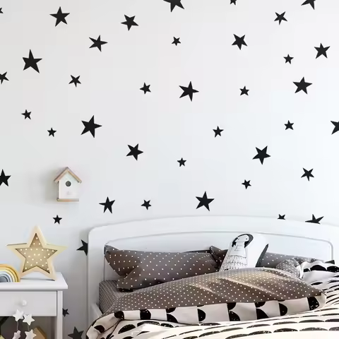 45/24pcs Cartoon Starry Wall Stickers For Kids Rooms Home Decor Little Stars Vinyl Wall Decals Baby
