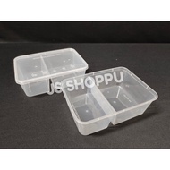 FR750-2C / 750ml Two (2) Compartment Plastic Disposable Food Container (50pcs±) / Bekas Makanan