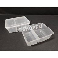 750 DS Two (2) Compartment Plastic Disposable Food Container (50pcs±) / 750ml / Bekas Makanan