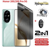 2 in1 Honor 200 Pro 5G 2024 Privacy Hydrogel Film Anti-Spy Full Cover Screen Protector Anti Peek Pri