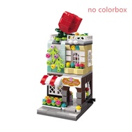 Compatible with LEGO Enlighten Street View Thành phố bạn bè cửa hàng khối đồ chơi cô gái đường phố c