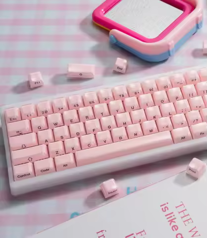 XVX Pink jelly keycaps for mechanical keyboard Crystal Translucent OEM Profile for Cherry MX 61 68 1