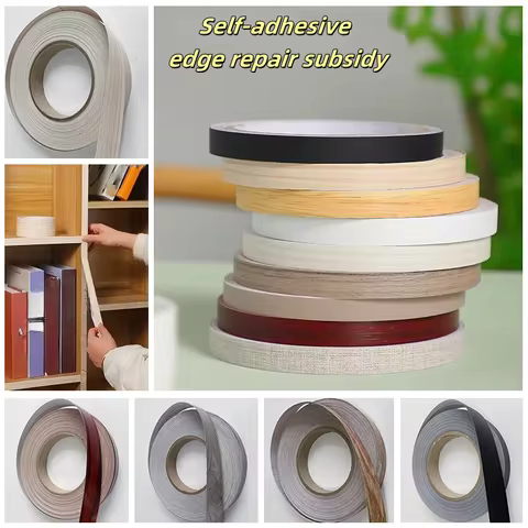 1roll 50mX2cm/5cm Wood grain edge banding sticker, self-adhesive decorative edge line, cabinet edge 