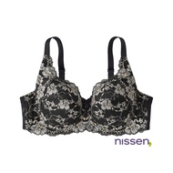 Direct from Japan Nissen_ Comfortable Plus Size Full Cup Bra for Women - Azalea Flower Japanese Lace