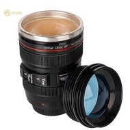 aosunook Camera Lens Coffee Mug With Lid Stainless Steel SLR Camera Lens Water Cup EF24-105mm Bla Wh