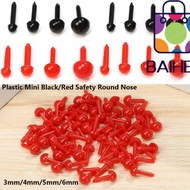 BAIHEE 100pcs/bag Safety Oval Nose Mini 3mm/4mm/5mm/6mm DIY Plastic Animals Noses Accessories