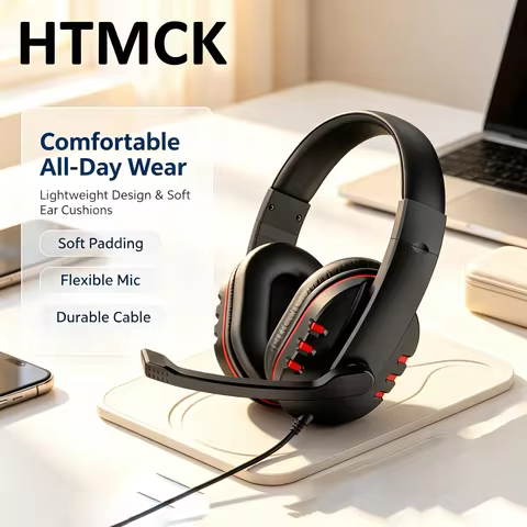 3.5mm Headphones Wired Gaming Headset Earphones For PS4 Play Station 4 Game PC Chat Headset With Mic